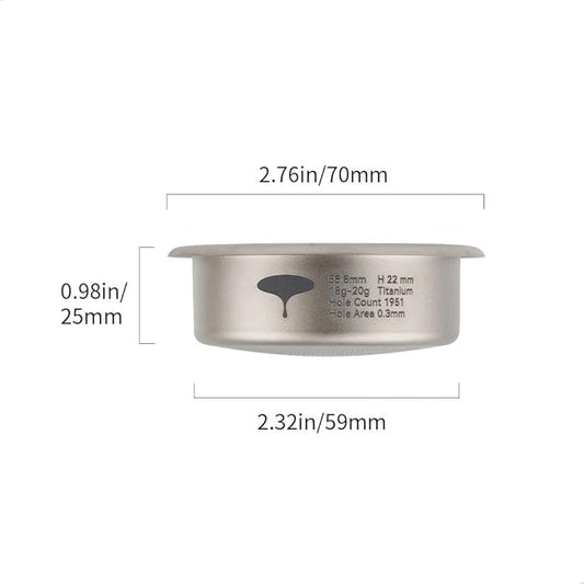 watchget 58mm Espresso Filter Basket, 18-20g Titanium Fliter Basket High-Speed and Precision Extraction Portafilter Basket Filter Fits Most 58mm Protafilter
