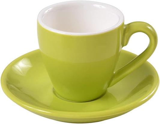 ionEgg Porcelain Espresso Cup with Saucer, Espresso shot Cup, 80ml/2.7Oz, Green