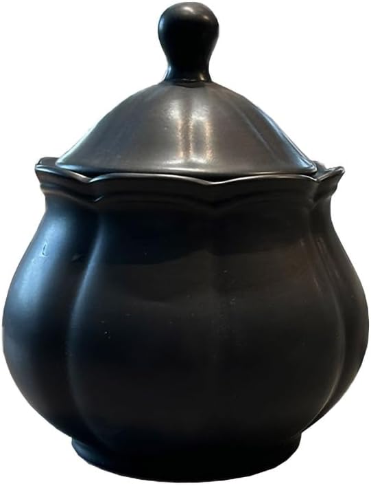 WAIT FLY Vintage Embossed Ceramic Sugar Bowl with Lid, Sugar Container, Sugar Jar for Kitchen Countertop, Coffee Bar-Black-Sugar Bowl