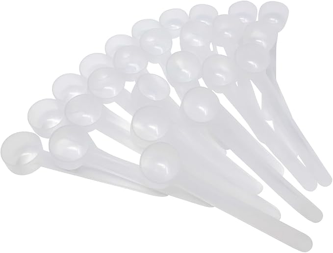 Supplement and Supply 2 Tsp (2/3 Tbsp | 10 mL) Long Handle Rounded Scoop for Coffee, Protein Powder, Pet Food, Spices, Grains, Dry Goods – Food-Grade BPA-Free Plastic Measuring Spoon (Pack of 25)