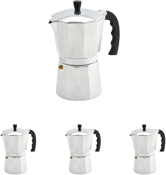 Imusa USA Aluminum Stovetop 6-cup Espresso Maker (B120-43V),Silver,(Pack of 4)