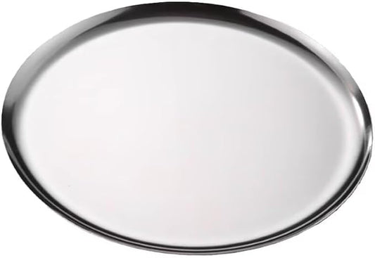Serving Trays 7.9in Stainless Steel Decorative Tray Round Dessert Trays for Kitchen Wedding Party Light Silver