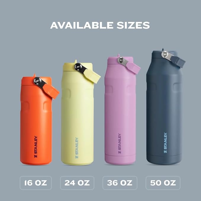Stanley IceFlow Flip Straw 2.0 Water Bottle 36 OZ | Built-In Straw with Larger Opening | Lightweight & Leak-Resistant | Insulated Stainless Steel | BPA-Free | Lilac