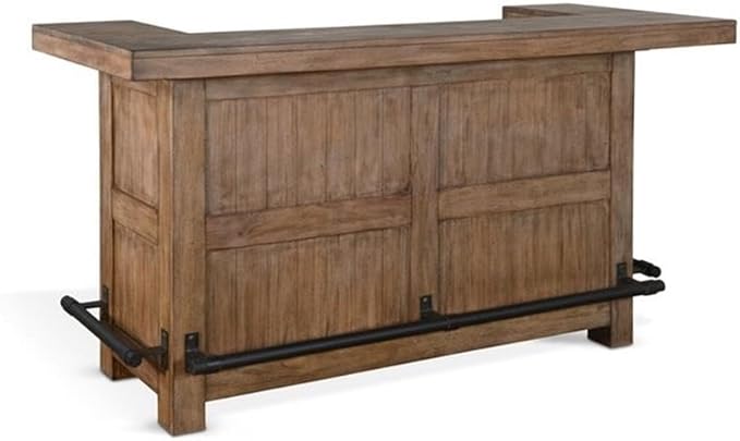 Home Bar and Swivel Bar Stools in Taupe Brown 3 Piece Set