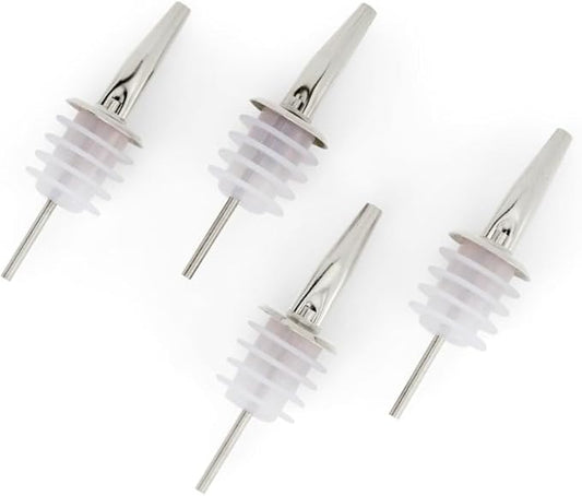 Molimoli Pour Spout Made of Stainless Steel with Automatic Anti-Oxidation Mechanism, Bottle Pourers for Alcohol and Liquor, Olive Oil Dispenser Spout, Wine Pourer Spout,Pack of 4,Silver