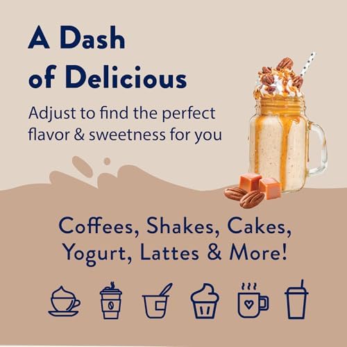 Jordan's Skinny Mixes Sugar Free Coffee Syrup, Caramel Pecan Coffee Flavoring Syrup, Zero Calorie Drink Mix, Lattes, Baking, Protein Shake or Cocktail, Dairy & Gluten Free, Kosher, 25.4 Fl Oz, 2 Pack