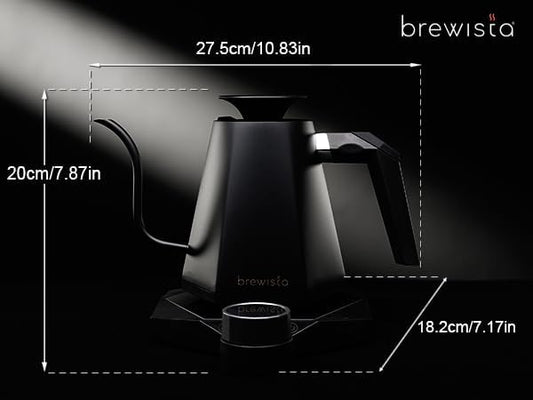 Brewista X Series Electric Gooseneck Kettle, Stainless Steel Water Boiler, Precise Digital Temperature Control, Fast Boiling, Keep Warm, Auto Shut-Off for Pour-Over Coffee & Tea, Home, 0.8L, Black