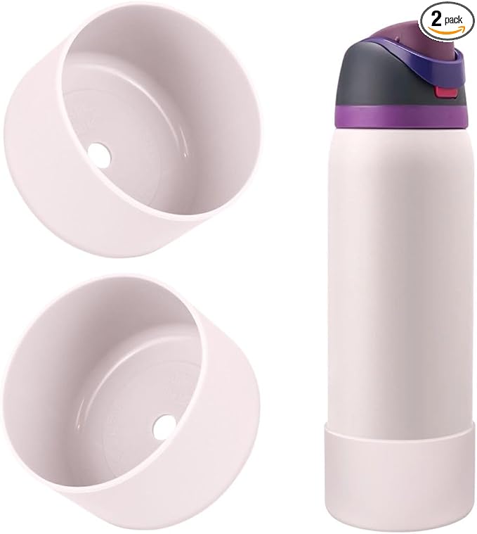 2PCS Silicone Water Bottle Boot, Compatible with Owala 24oz 32oz 40oz, Protective Anti-Scratch & Anti-Dent No Noise Sleeve Cover for FreeSip/Twist/Flip Water Bottles (Dreamy Field, 32oz)