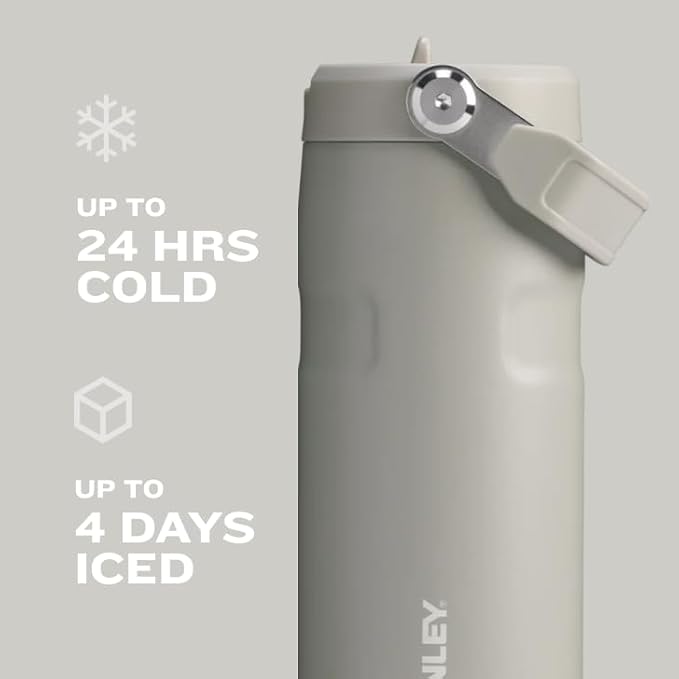 Stanley IceFlow Flip Straw 2.0 Water Bottle 50 oz | Built-In Straw with Larger Opening | Lightweight and Leak Resistant | Insulated Stainless Steel | BPA-Free | Rose Quartz