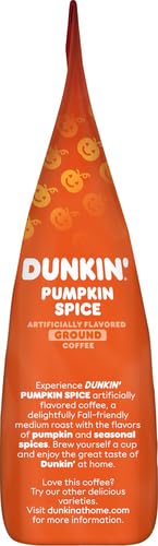 Dunkin' Medium Roast Pumpkin Spice Flavored Ground Coffee, 11 Ounce