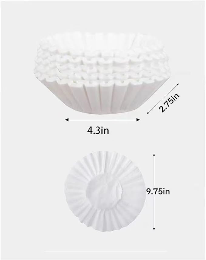 Commercial Coffee Filters 12 Cup Extra Large (300ct) - 9.75" Diameter Unbleached Filters for Bunn Style Machines, Flat Bottom Design Prevents Overflow - Bulk Cold Brew & Restaurant