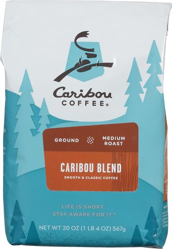 Caribou Coffee,Medium Roast Ground Coffee,100% Arabica-Coffee - Caribou Blend 20 Ounce Bag,(Pack of 3)