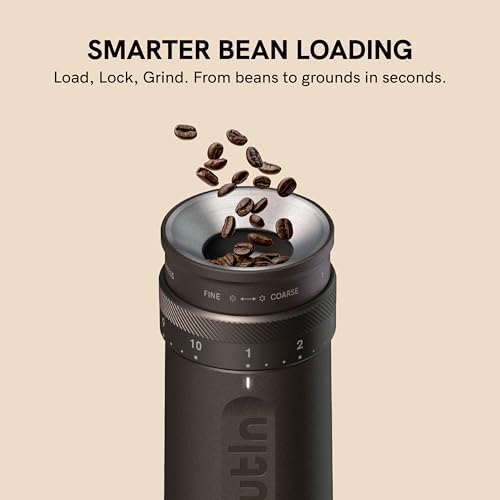 OutIn Nano Portable Electric Espresso Machine with Fino Portable Electric Coffee Grinder, White & White