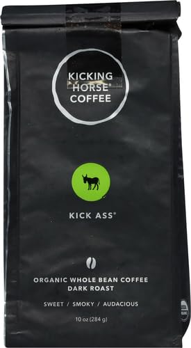 Kicking Horse Coffee,Kick Ass,Dark Roast,Whole Bean,10 Oz,(Pack of 2)