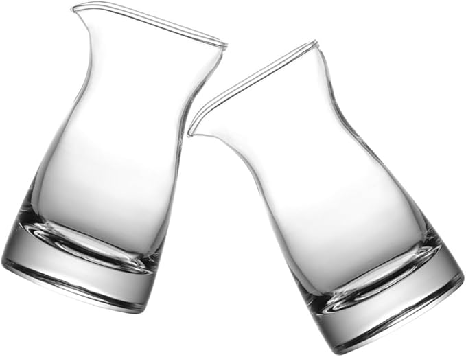Gatuida Glass Creamer Pitcher 2pcs Milk Creamer Jug Sauce Serving Pitcher Wine Carafe Glass Mini Carafe 80ml Whiskey Decanter for Wine Dinner Parties Tastings Bars Restaurants, 10.00X5.40X5.40CM