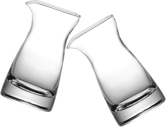 Gatuida Glass Creamer Pitcher 2pcs Milk Creamer Jug Sauce Serving Pitcher Wine Carafe Glass Mini Carafe 80ml Whiskey Decanter for Wine Dinner Parties Tastings Bars Restaurants, 10.00X5.40X5.40CM
