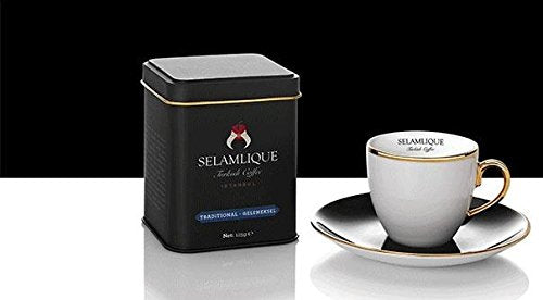 Selamlique Istanbul Decaf Turkish Coffee Decaffeinated Fine Ground Coffee Medium Roast 4.40 oz.