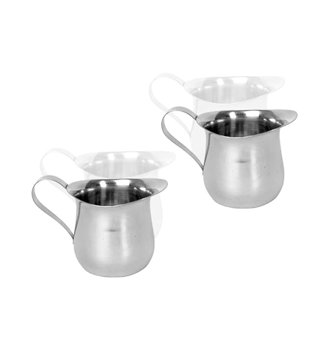 Stainless Steel Silver Bell Creamer Cream Pitcher for Milk, Barware (2 PC, 5 oz)