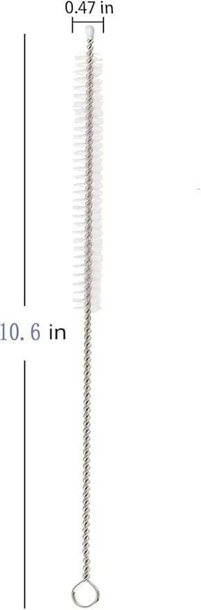 4 Pack Straw Cleaner Brush, Reusable Metal Handles Straw Cleaner Brush Extra Long for Stanley Mug 40, 30, 20 oz, 10mm Wide for Sippy Cup, Water Bottle and Tubes (Clear+Clear)