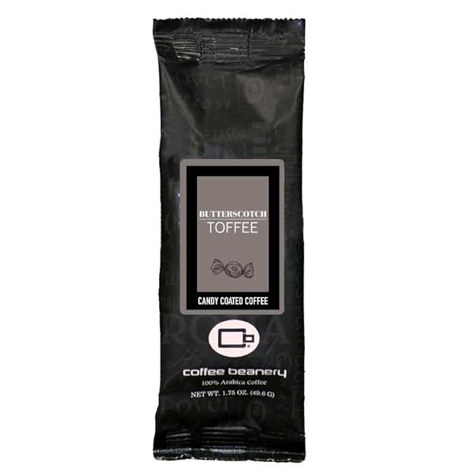 Coffee Beanery Butterscotch Toffee Flavored Coffee, 1-1.75oz Try Me Size Coffee Sampler, Light-Medium Roast