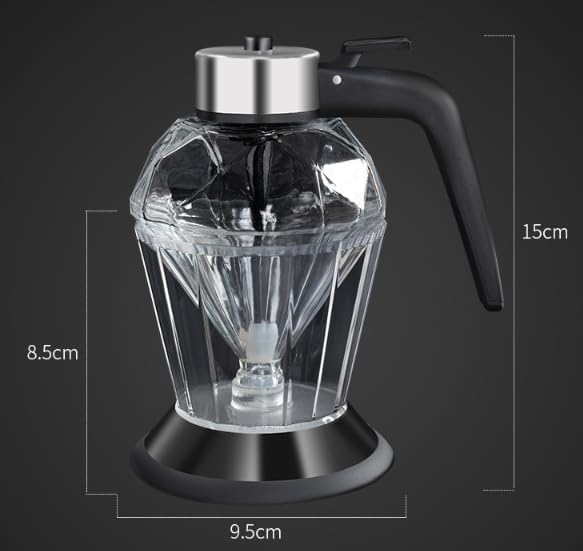 Diamond-Shaped Glass Honey Dispenser Bottle, Syrup and Suitable for Olive Oil Diamond-shaped Glass Honey Dispenser