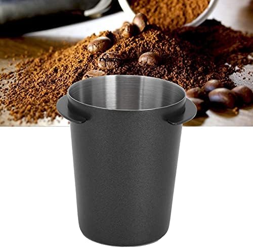Dosing Cup, 58mm Coffee Dosing Cup Stainless Steel Bar Dosing Powder Feeder Part DIY Coffee Machine Dosing Tool Accessory(58mm black)
