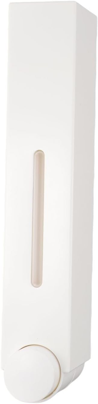 Wall Mounted Dispenser With Multiple Chambers Bathroom Soap Pump Container For Shampoo Shower Gel Conditioner Storage With Large Capacity 400Ml Transparent Window(White Single)