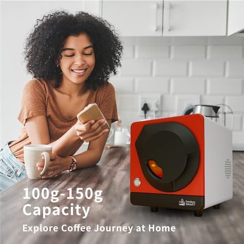 R1 Home Coffee Roaster pack of Cooling Tray C1-100g-150g Electric Direct Fired Coffee Roasting - Easy Operation and Clean - App Control - History Saving Function - 110V Red