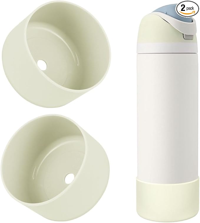 2PCS Silicone Water Bottle Boot, Compatible with Owala 24oz 32oz 40oz, Protective Anti-Scratch & Anti-Dent No Noise Sleeve Cover for FreeSip/Twist/Flip Water Bottles (Iced Breeze, 24oz)