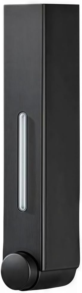 Wall Mounted Dispenser With Multiple Chambers Bathroom Soap Pump Container For Shampoo Shower Gel Conditioner Storage With Large Capacity 400Ml Transparent Window(Black Single)