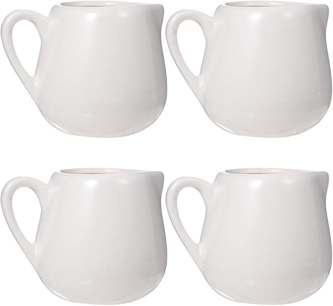 YARNOW Mini Ceramic Creamer Jug with Handle 1.6 Oz Porcelain Milk Pitcher for Coffee Tea Cream Sauce Serving Small Stoneware Milk Cup