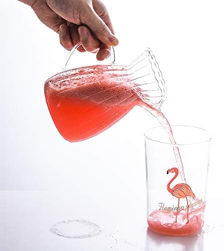 CHOOLD Creative Embossed Stripe Clear Crystal Glass Creamer Pitcher/Serving Pitcher/Sauce Pitcher/Milk Coffee Creamer Jug for Kitchen(15 oz)
