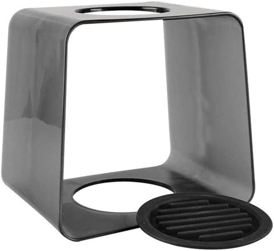 Acrylic Coffee Dripper Stand, Pour Over Coffee Stand, Coffee Extraction Drip Station,Coffee Shared Pot Filter Cup Holder with Silicone Dripper Mat (Black No Non-Slip Mat)