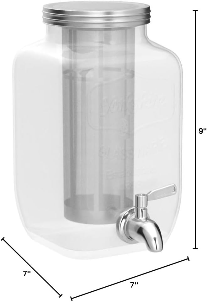 Original Grind Coffee Co.,1 Gallon Cold Brew Coffee Maker,Easy Pour Stainless Steel Spigot Tap,Extra Thick Glass Pitcher Brewing System Iced Coffee Maker,Refrigerator Safe Storage