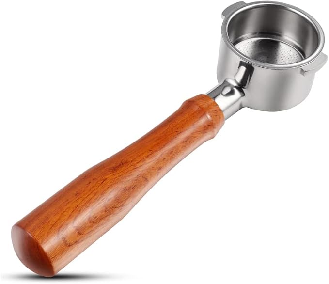 51mm Bottomless Portafilter 2 Ears Compatible with De'Longhi Stilosa EC260BK | Wooden Handle
