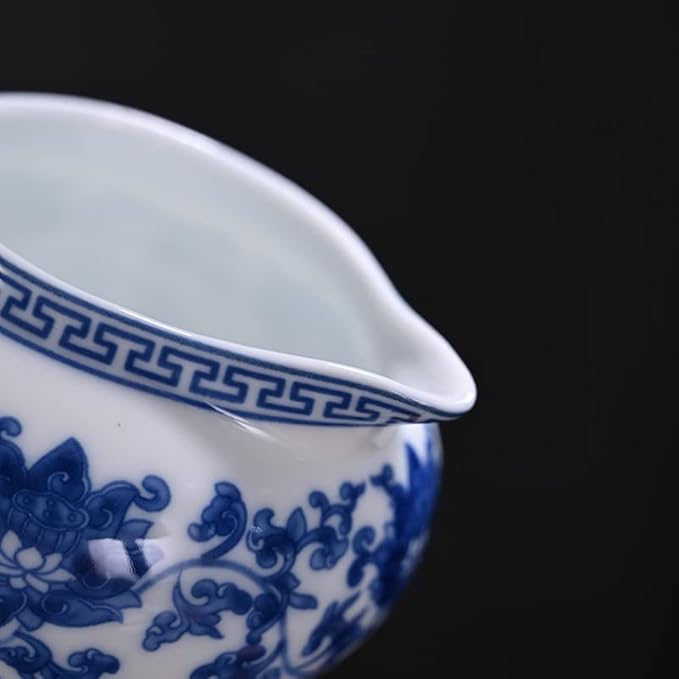 Ceramic Blue and White Creamer Pitcher for Sauces Salad Coffee Milk Tea,8oz,250ml