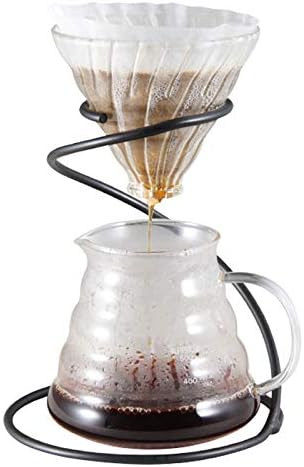 Reusable Metal Pour Over Coffee Dripper Stand Circinate Shaped,Black