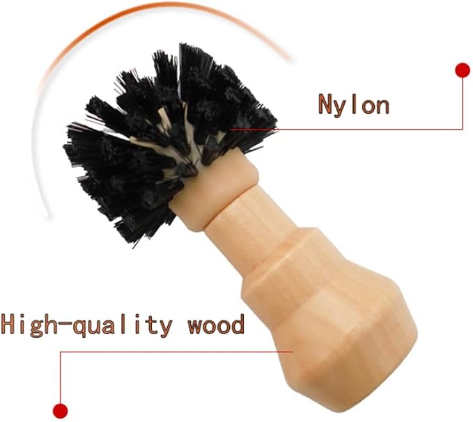 Coffee Portafilter Basket Cleaning Brush, Stiff Bristles and Wood Handle Coffee Accessories, Coffee Filter Brush Fits for Espresso Barista Machine Cleaning Tool (58mm)