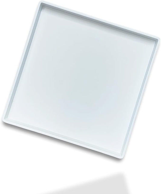 Small Square Serving Tray (9 inch), Durable White Tray for Desserts & Organization, Lightweight for Coffee, Drinks, Party, Seasoning, Perfume and Display.