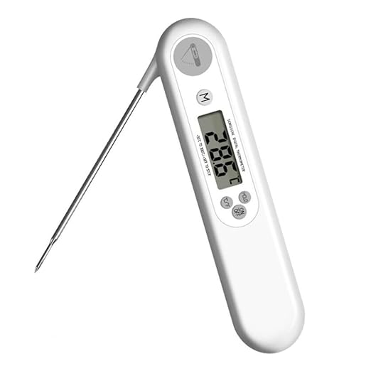DIYEAH Digital BBQ Meat Thermometer with Foldable Probe, Waterproof Kitchen Food Thermometer with Backlight for Grilling and Cooking