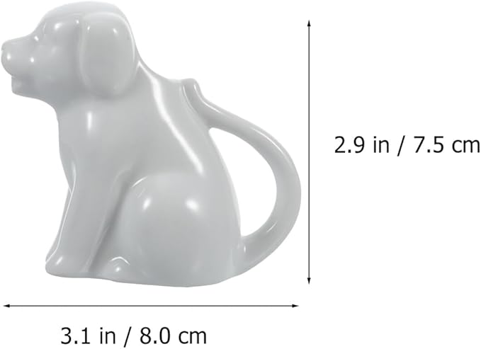 Ceramic Small Milk Pot with Handle - Cartoon Animal Mini Creamer Cup for Coffee Milk Tea Sauce Serving - Compact Kitchen Dining Accessory 3.14X2.95X1.77In