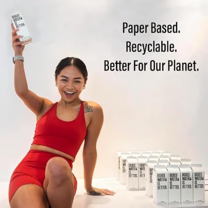 Boxed Water 16.9 oz. (12 Pack) – Purified Drinking Water in Plant-Based Cartons – BPA-Free, Refillable, Reusable – More Sustainable than Premium Plastic Bottles