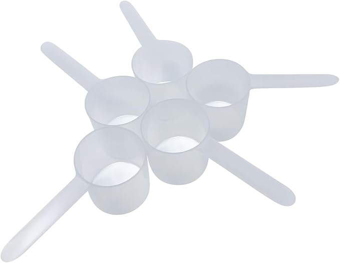 Supplement and Supply 106 mL (106 CC | 3.58 Oz.) Long Handle Scoop for Coffee, Protein Powder, Pet Food, Spices, Grains, Dry Goods – Food-Grade BPA-Free Plastic Measuring Spoon (Pack of 5)