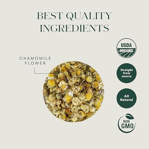 Luxmi Estates Chamomile Herbal Tea, 50 Tea Bags, Herbal Tea, Caffeine-Free, Single Ingredient Pure Chamomile, 50 Cups