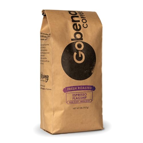 Gobena Coffee 2lb Flagship Espresso, Dark Roast, Whole Bean Coffee, 100% Arabica, 32oz, Bulk Coffee