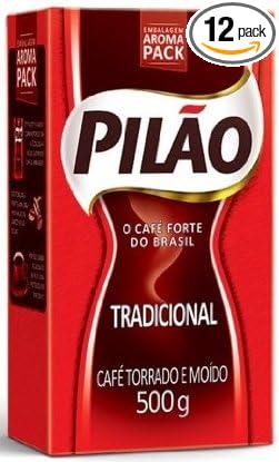 Coffee Rost and Ground - Café Torrado e Moído - Pilao 17.60oz. (500g) - GLUTEN-FREE - (PACK OF 12)