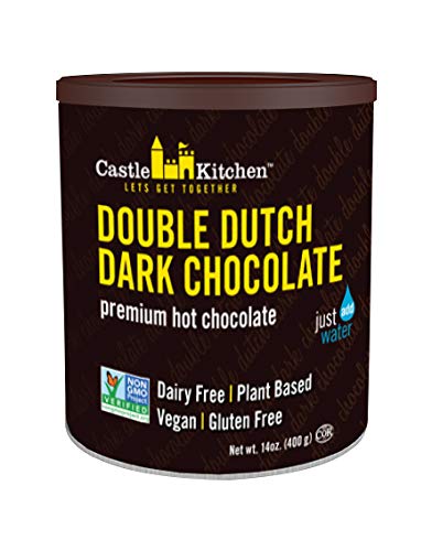 Castle Kitchen Natural Hot Chocolate Mix Variety Pack - Dairy-Free, Vegan Complete Mixes - Just Add Water - Pack of 2 (Double Dutch Dark Chocolate & Marvelous Mint Dark Chocolate) 14 oz Each
