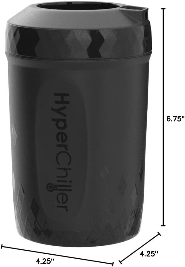 HyperChiller HC3 Patented Iced Coffee/Beverage Cooler, NEW, IMPROVED,STRONGER AND MORE DURABLE! Ready in One Minute, Reusable for Iced Tea, Wine, Spirits, Alcohol, Juice, 12.5 Oz, Black