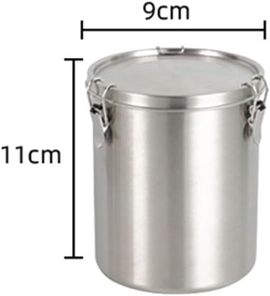 Stainless Steel Airtight Canister, Food Storage Canisters With Airtight Lid Locking Clamp, Stainless Steel Vacuum Sealed Grain Barrels For Coffee Bean Storage(520ml)