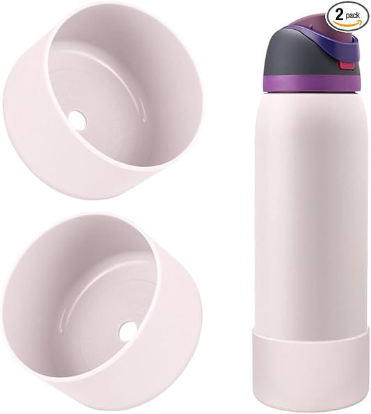 2PCS Silicone Water Bottle Boot, Compatible with Owala 24oz 32oz 40oz, Protective Anti-Scratch & Anti-Dent No Noise Sleeve Cover for FreeSip/Twist/Flip Water Bottles (Dreamy Field, 40oz)